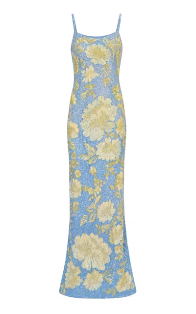 La Fuori Mist Wisteria Maxi Dress In Blue