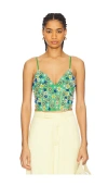 La Fuori Mossy Meadow Bustier In Green