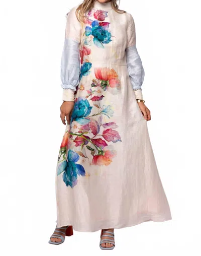 La Fuori Multi Long Sleeves Gown In Ivy Floral