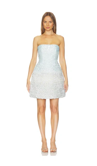 La Fuori Mystical Garden Embroidered Dress In Blue