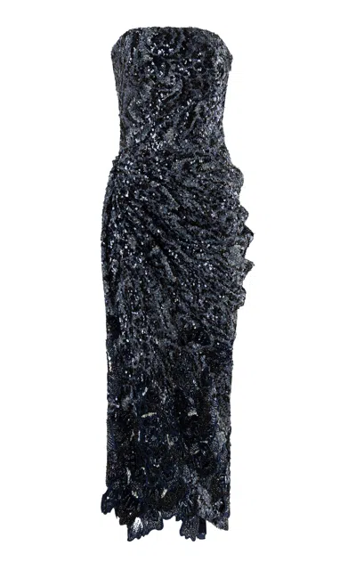 La Fuori Nocturne Siren Embellished Midi Dress In Black