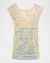 La Fuori Ombre Embellished Cap-sleeve Backless Mini Dress In Multi