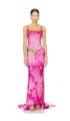 La Fuori Orchid Pink Gown In Multi