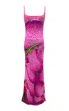 La Fuori Orchid Pink Print Gown