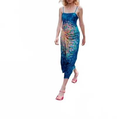 La Fuori Paillet Print Casa Dress In Blooming Sky In Multi