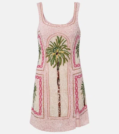 La Fuori Palm Jumeirah Embellished Minidress In Multi