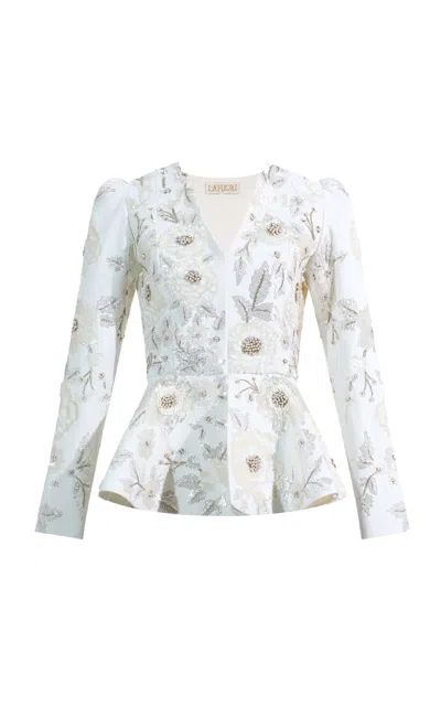 La Fuori Pearl Camelia Halo Jacket In Gray