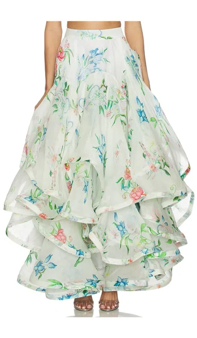 La Fuori Petal Cascade Flounce Skirt In Multi