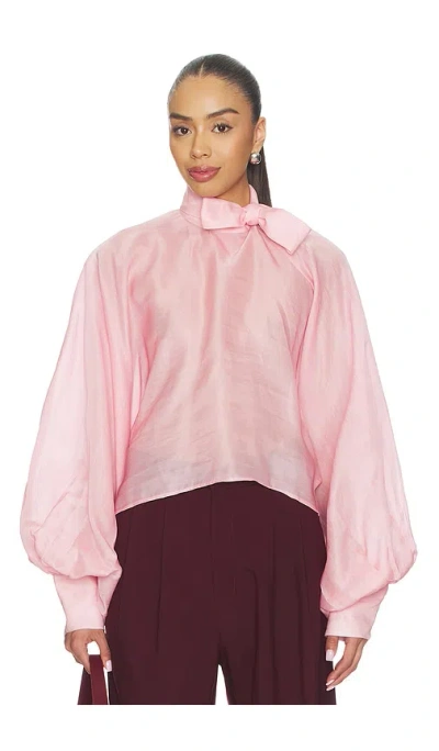 La Fuori Petal Pink Tie-up Top