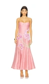 La Fuori Petaleeza Corset Gown In Pink