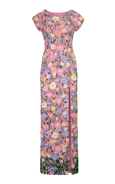 La Fuori Pink Peony Maxi Dress