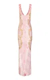 La Fuori Pink Petal Panorama Embellished Dress