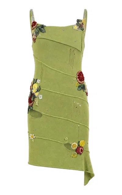 La Fuori Pomme Reverie Mini Dress In Green