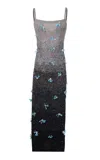 La Fuori Raven's Wing Beaded Dress In Multi