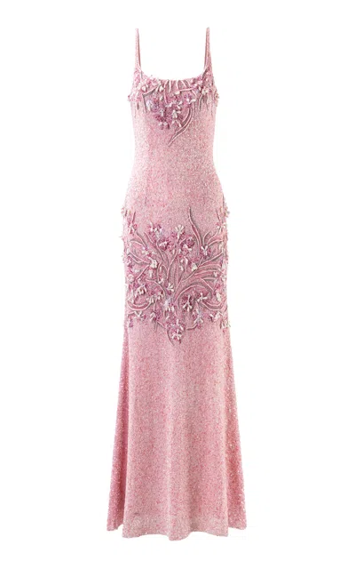 La Fuori Riviera Blush Rose Maxi Dress In Pink