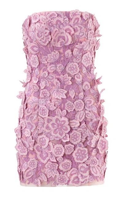 La Fuori Rosalia Petal Blossom Mini Dress In Pink