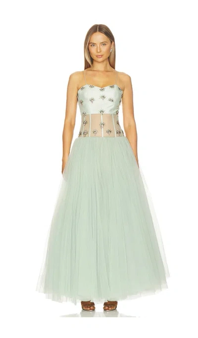 La Fuori Serene Glacier Gown In Green