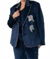 La Fuori Soft Velvet Blazer - Plus In Royal Blue In Blue