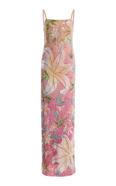 La Fuori Sunrise Lily Field Dress In Pink