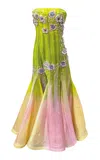 La Fuori Sunset Glow Ombre Embroidered Gown