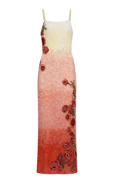 La Fuori Sunset Sorbet Maxi Dress In Red