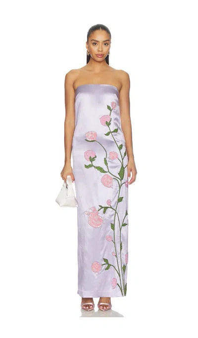 La Fuori Whispering Tapestry Dress In Blue