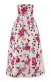 La Fuori White Floral Embroidered Gown