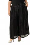 La Fuori Wide Leg Sequins Trouser In Black Sparkle In Black