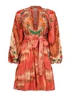 La Fuori Women's Infinito Silk Volume Mini Dress In Forest Print In Multi