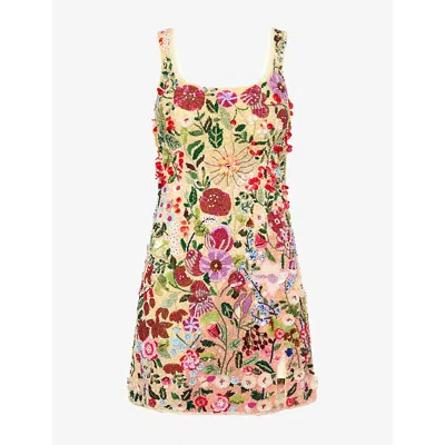 La Fuori Womens Botanical Symphony Sequinned Mini Dress Multi