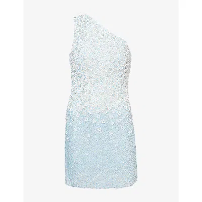 La Fuori Womens Ice Flower Enchantress Sequinned Mini Dress Blue