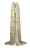 La Fuori Yellow Lily Blossom Gown In Multi
