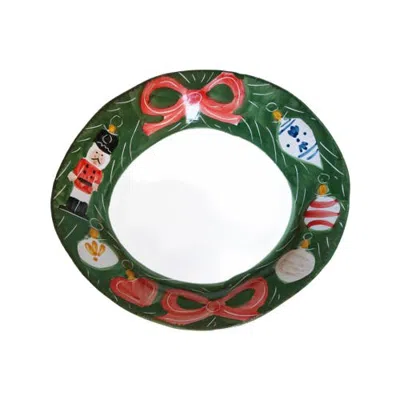 La Gabbianella Christmas Serving Platter, Round In White