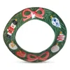 La Gabbianella Natale Round Serving Platter, Ornaments In Green