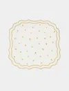 La Gallina Matta Krinkle Stars Embroidered Linen Placemats (set Of 4)  Abask Gift Set
