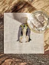 La Gallina Matta Penguins Embroidered Linen Cocktail Napkins (set Of 5) In Multi