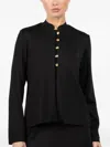 La Galpa Mandarin-collar Blouse In Black