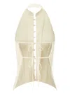 La Galpa Modjolokia Halterneck Button-up Top In Neutral
