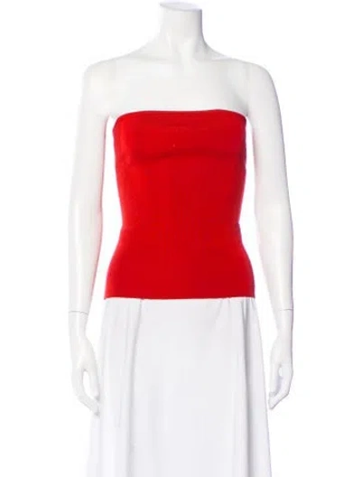 Pre-owned La Galpa Strapless Top In Red