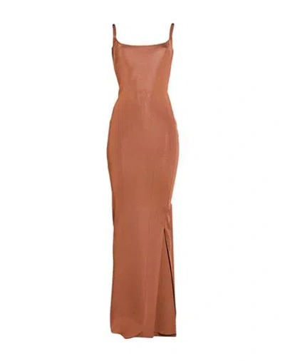 La Galpa Woman Maxi Dress Tan Size S/m Viscose In Brown