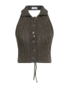 La Galpa Woman Top Military Green Size M/l Wool In Gray