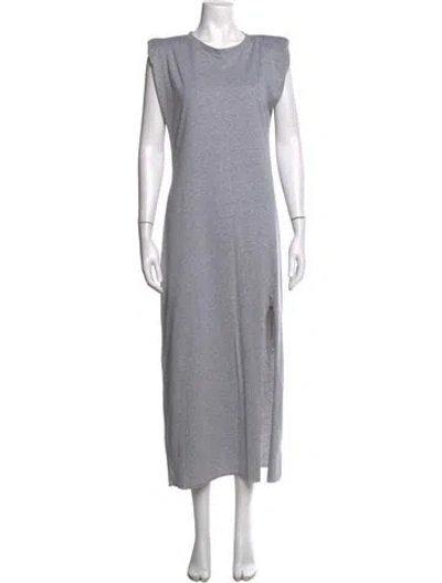 Pre-owned La Garçonne Moderne Crew Neck Long Dress In Grey