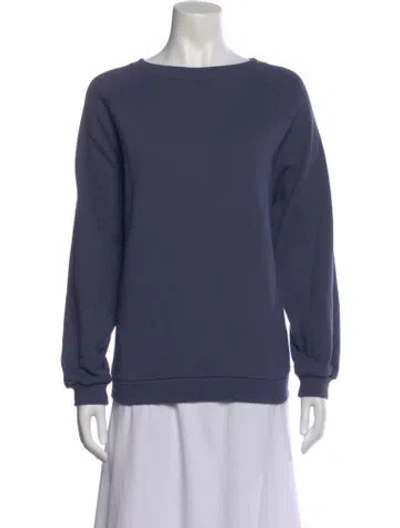 Pre-owned La Garçonne Moderne Crew Neck Long Sleeve Sweatshirt In Blue
