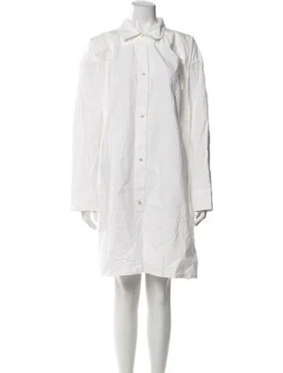 Pre-owned La Garçonne Moderne Long Sleeve Button-up Top In White