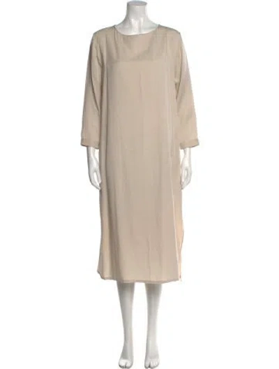 Pre-owned La Garçonne Moderne Scoop Neck Midi Length Dress In Neutral