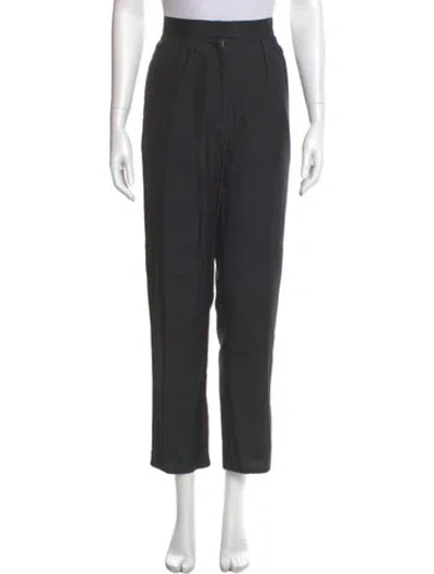 Pre-owned La Garçonne Moderne Silk Straight Leg Pants In Gray