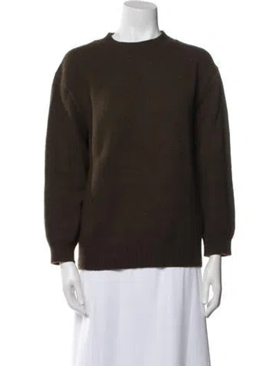 Pre-owned La Garçonne Moderne Wool Mock Neck Sweater In Brown