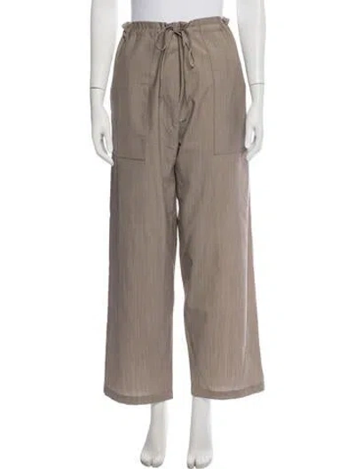 Pre-owned La Garçonne Moderne Wool Wide Leg Pants In Neutrals