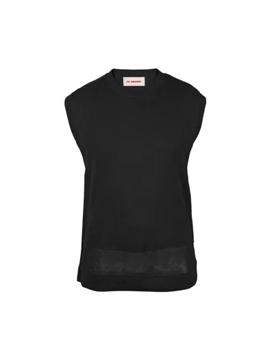 La Granni Black La G Men's Knit Vest - Charcoal In Multi