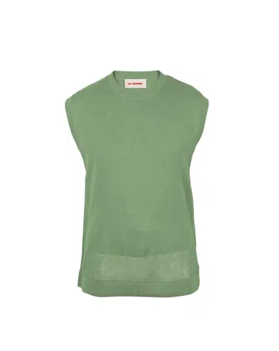 La Granni Green La G Men's Knit Vest - Khaki